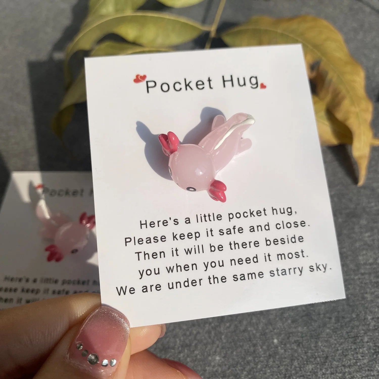 A Little Pocket Hug – Mini Resin Axolotl Slime Charm - Perfect Encouragement Gift